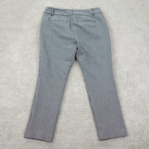 Anne Taylor Factory Pants Women's 6 Petite Black Checkered Stretch Curvy Chino - Picture 8 of 10